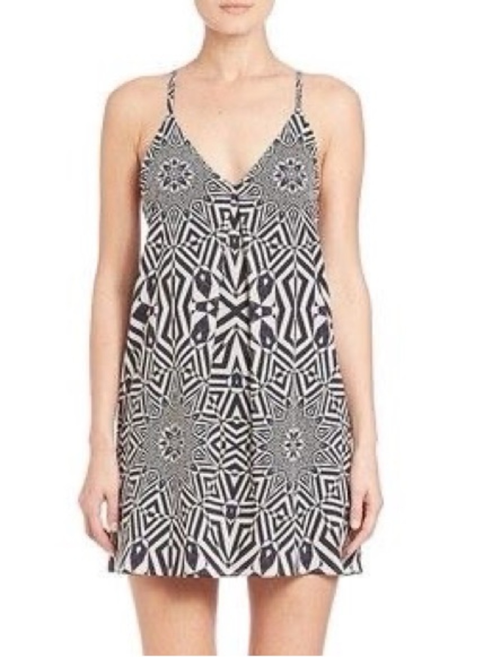 Alice + Olivia Black and White Geometric Mini Dress